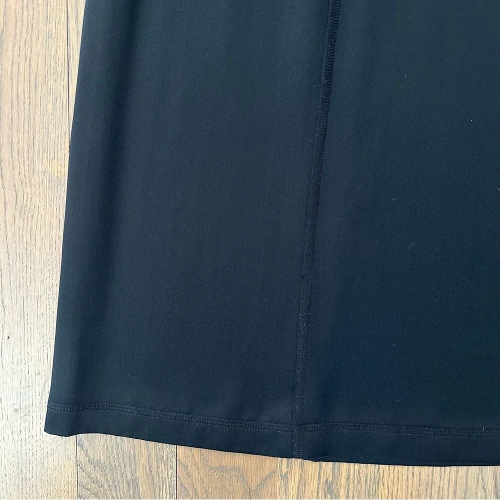 Vintage Dana Buchman High Rise A-Line Satin Midi Skirt in Black Size 16 / Large